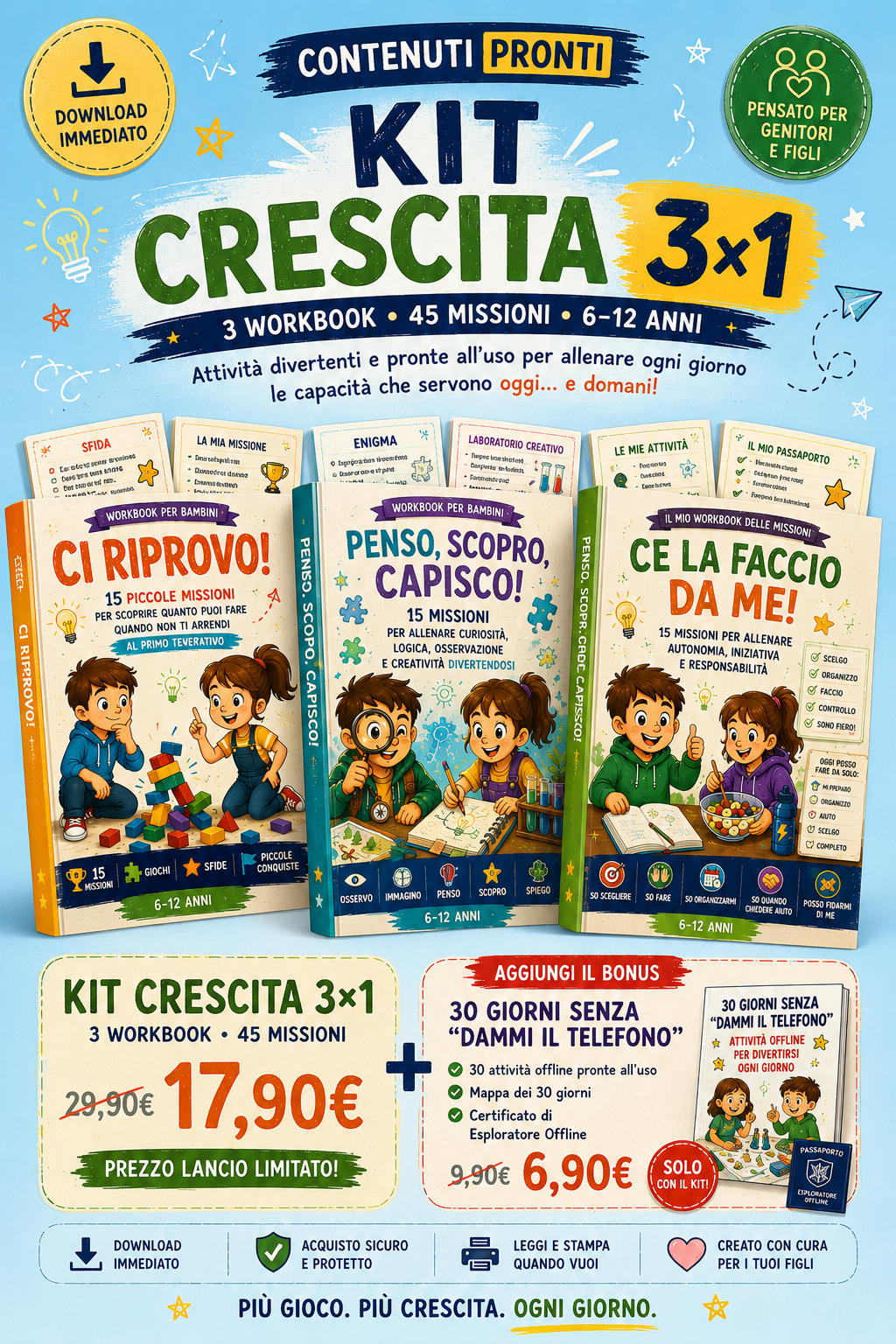 Kit Crescita 3×1 – 45 Missioni per Crescere Giocando
